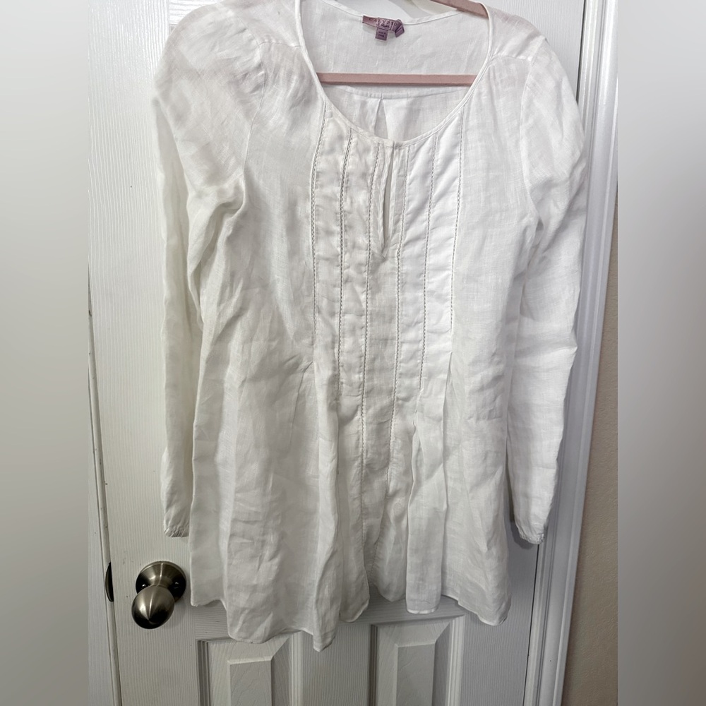 Calypso St Barth White Linen Tunic S
